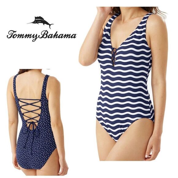 New. Tommy Bahama reversible swimsuit. MSRP $169 - Picture 1 of 13